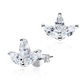 Leaf Shaped CZ Stones Stud Earring STS-2964